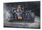 Preview: Handgefertigtes Metallbild "Formel 1" Rennwagen im schwarz-roten Design  (120cm x 80cm)